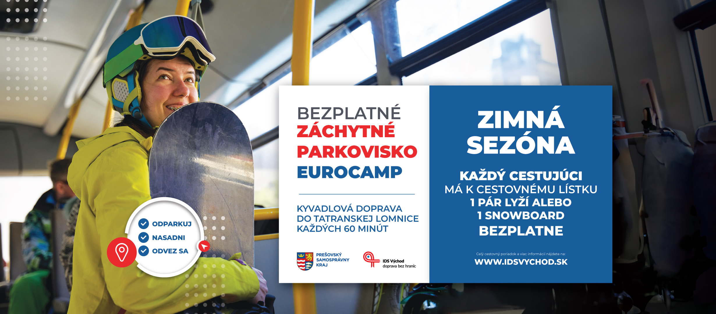 Na lyžovačku v Tatrách autobusom s párom lyží zadarmo