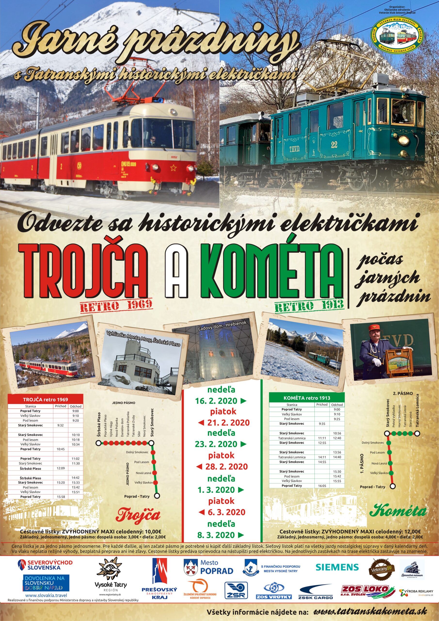 Jarné prázdniny s tatranskými historickými električkami