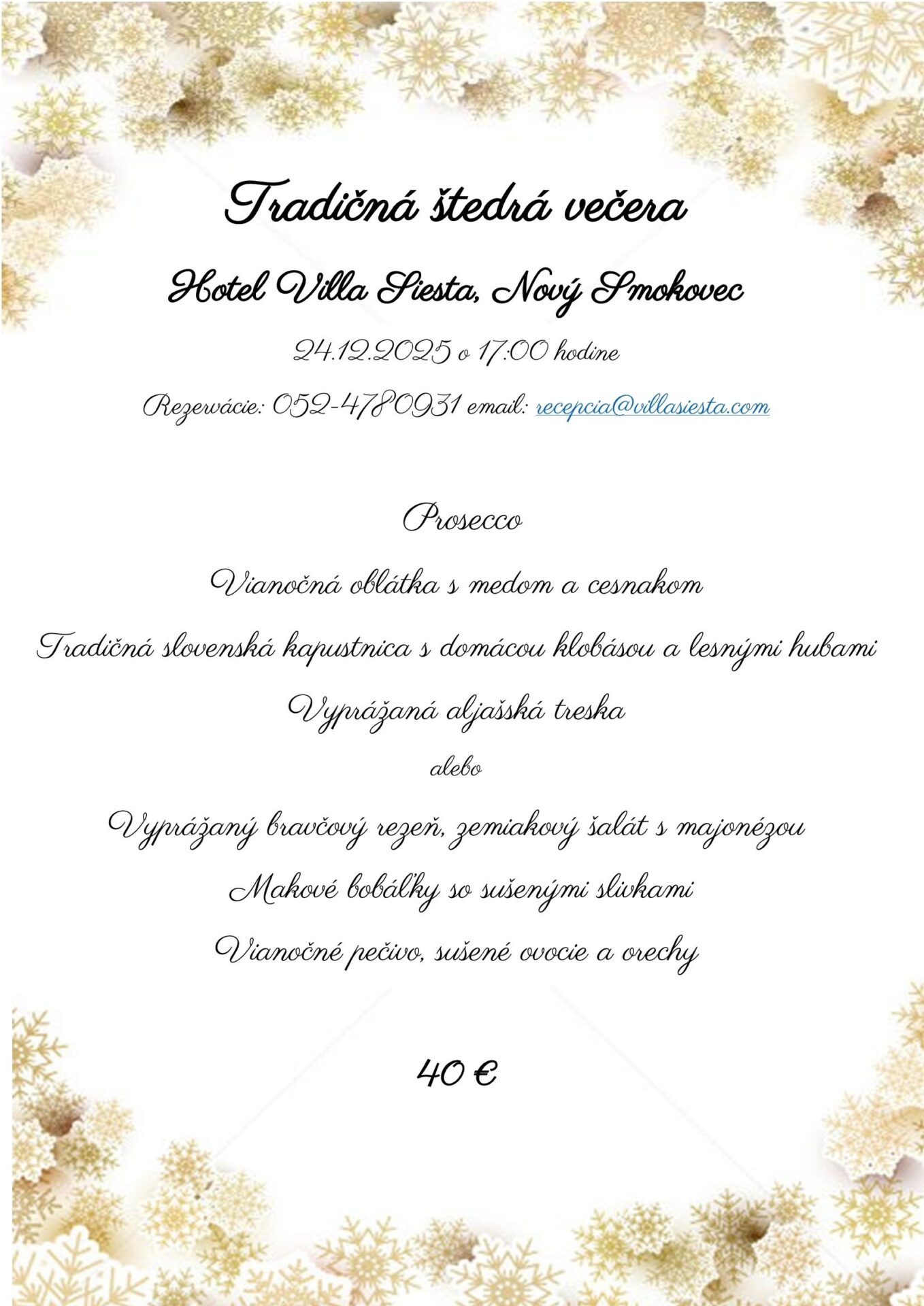 Štedrá večera vo Ville Siesta